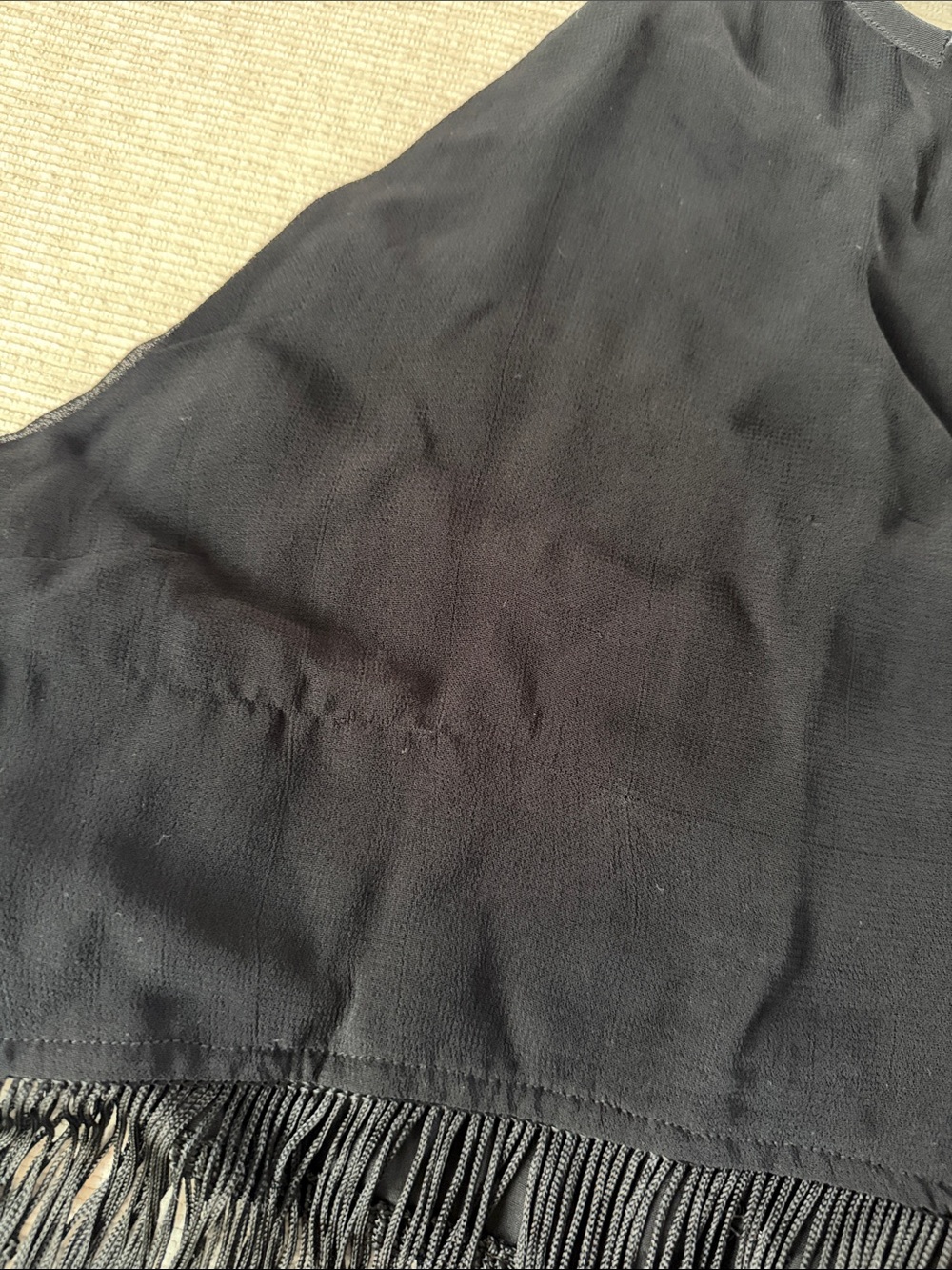 Chan Luu Fringed Halter Top Black Size Small - Picture 2 of 7